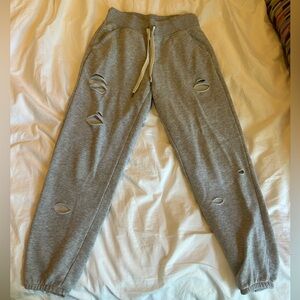 Grey distressed Aerie sweatpants